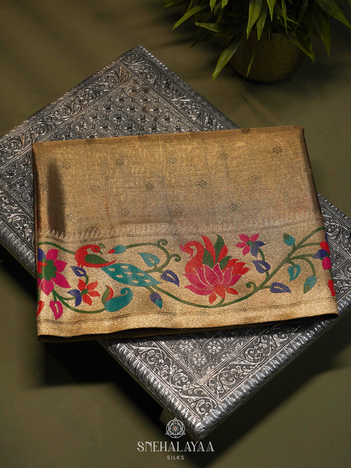 Pale Green Tissue Paithani Saree