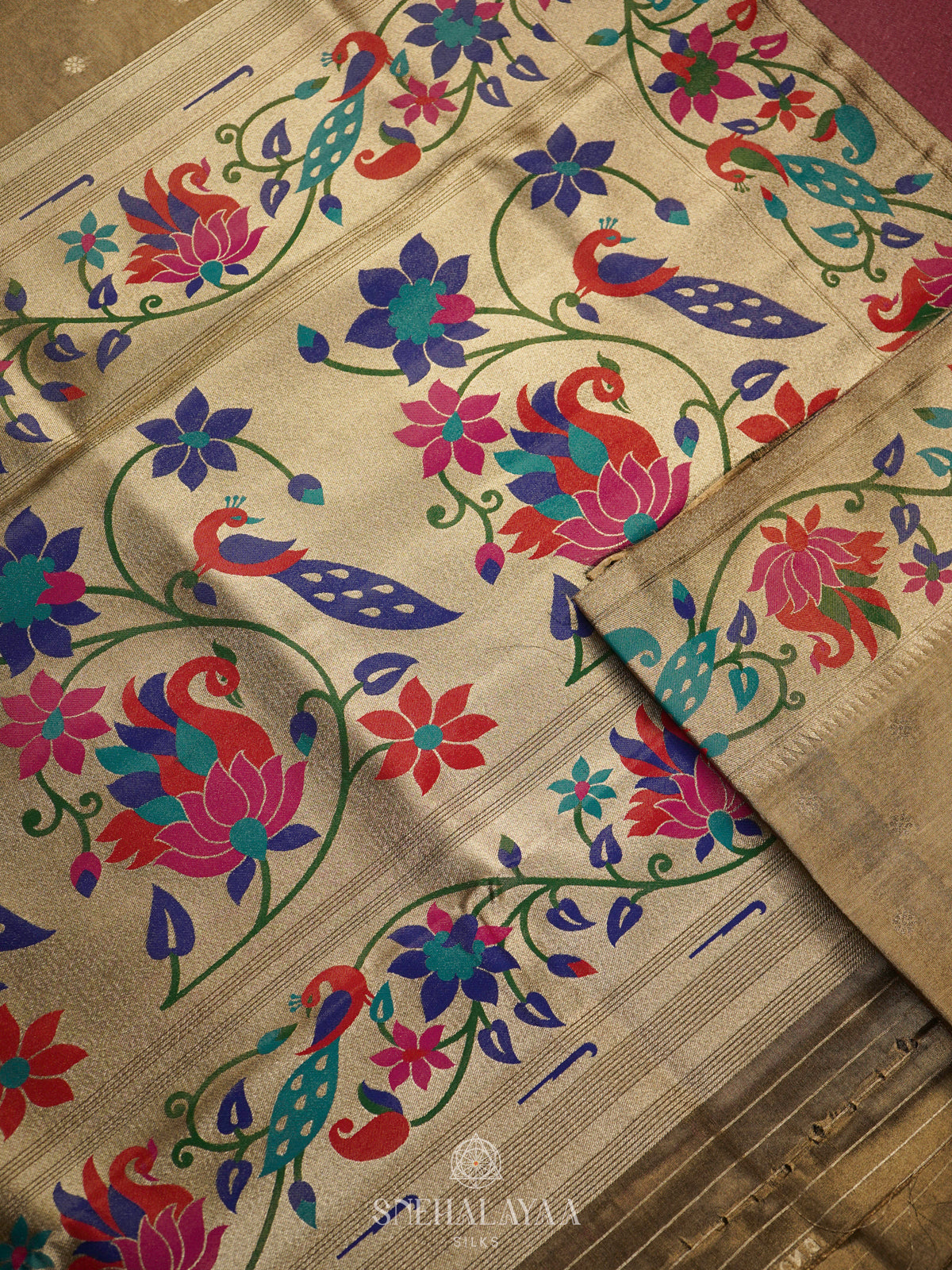 Pale Green Tissue Paithani Saree