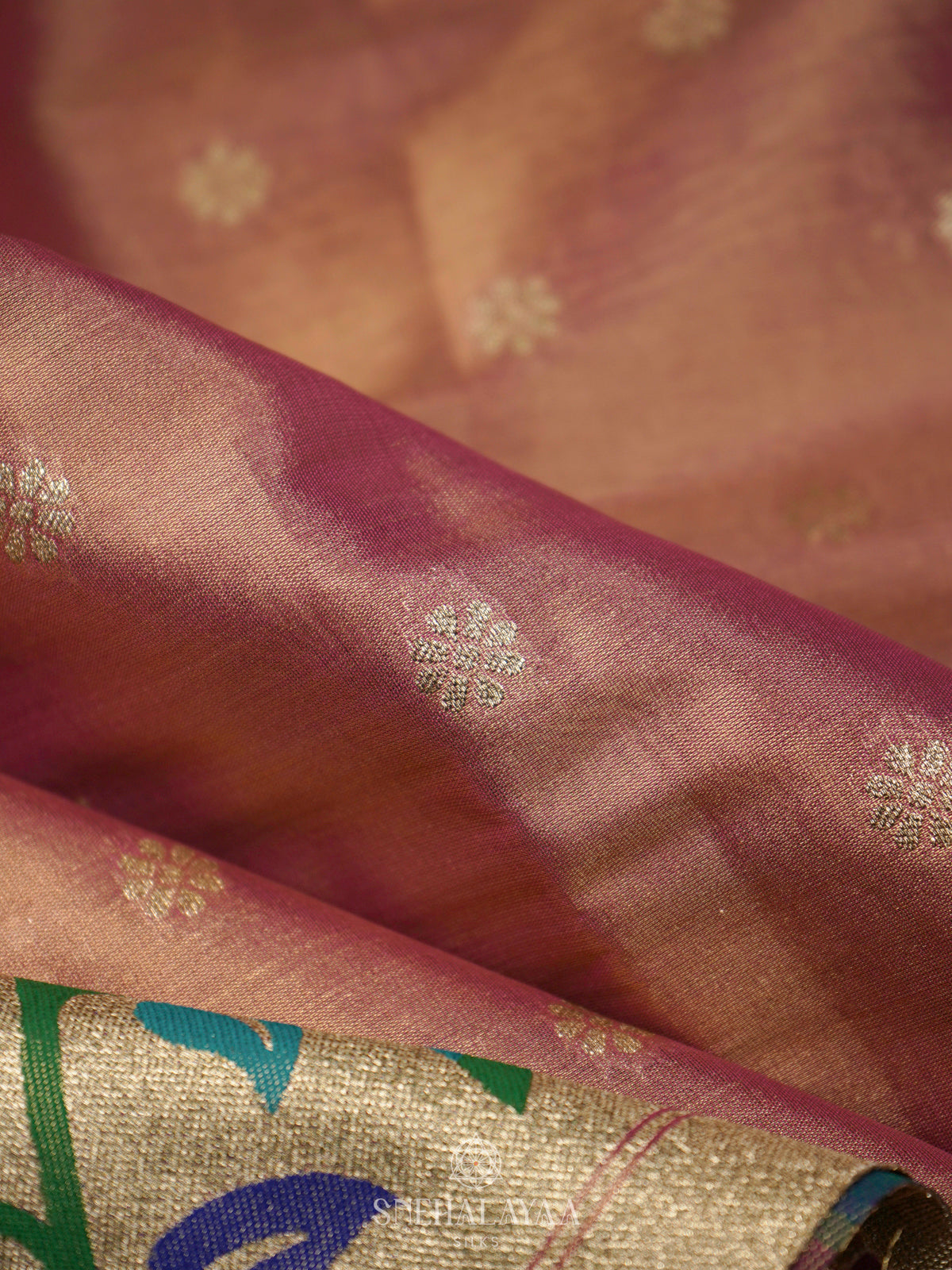 Peach Tissue Paithani Saree