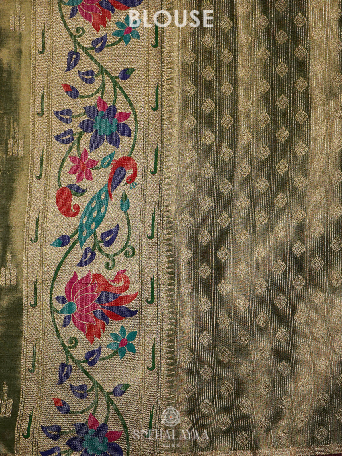Lime Green Tissue Paithani Saree