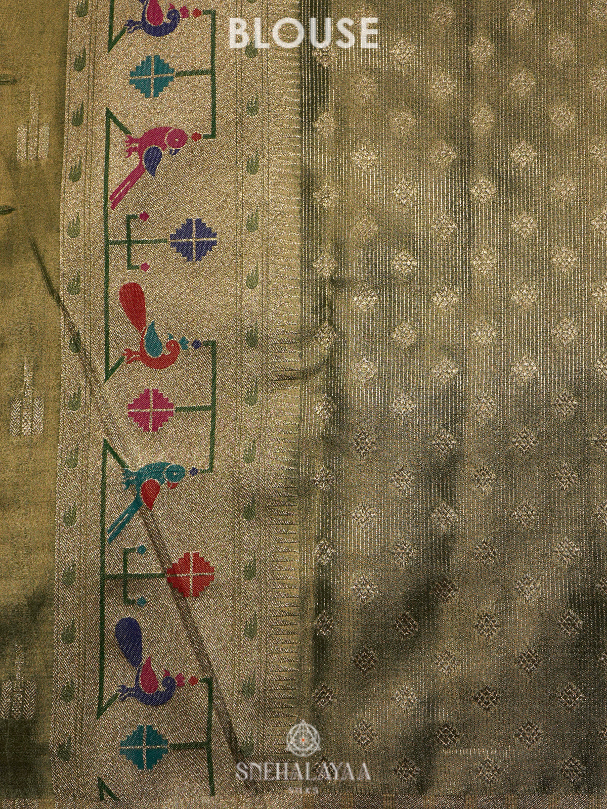 Lime Green Tissue Paithani Saree