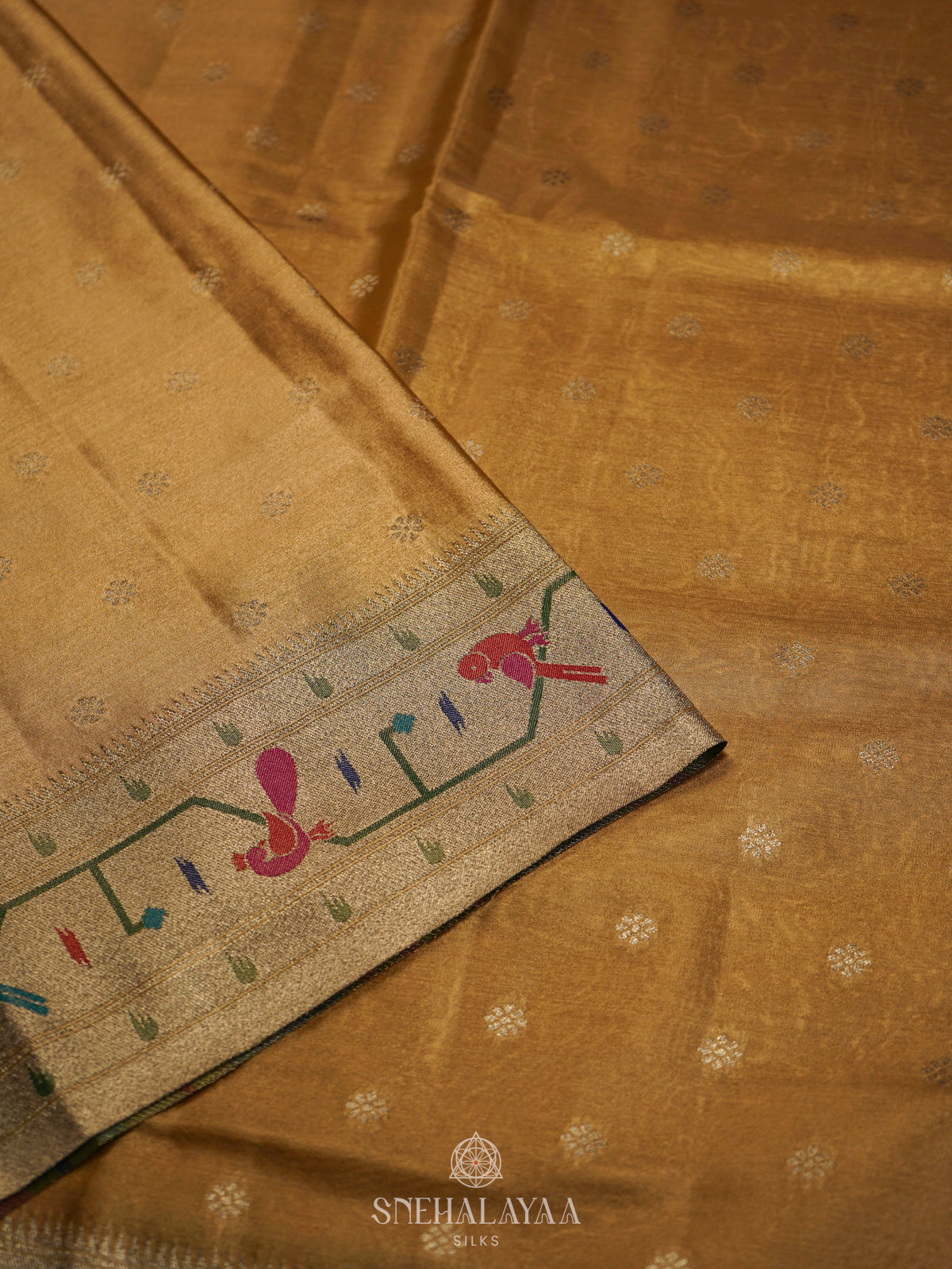 Golden Yellow Tissue Paithani Saree