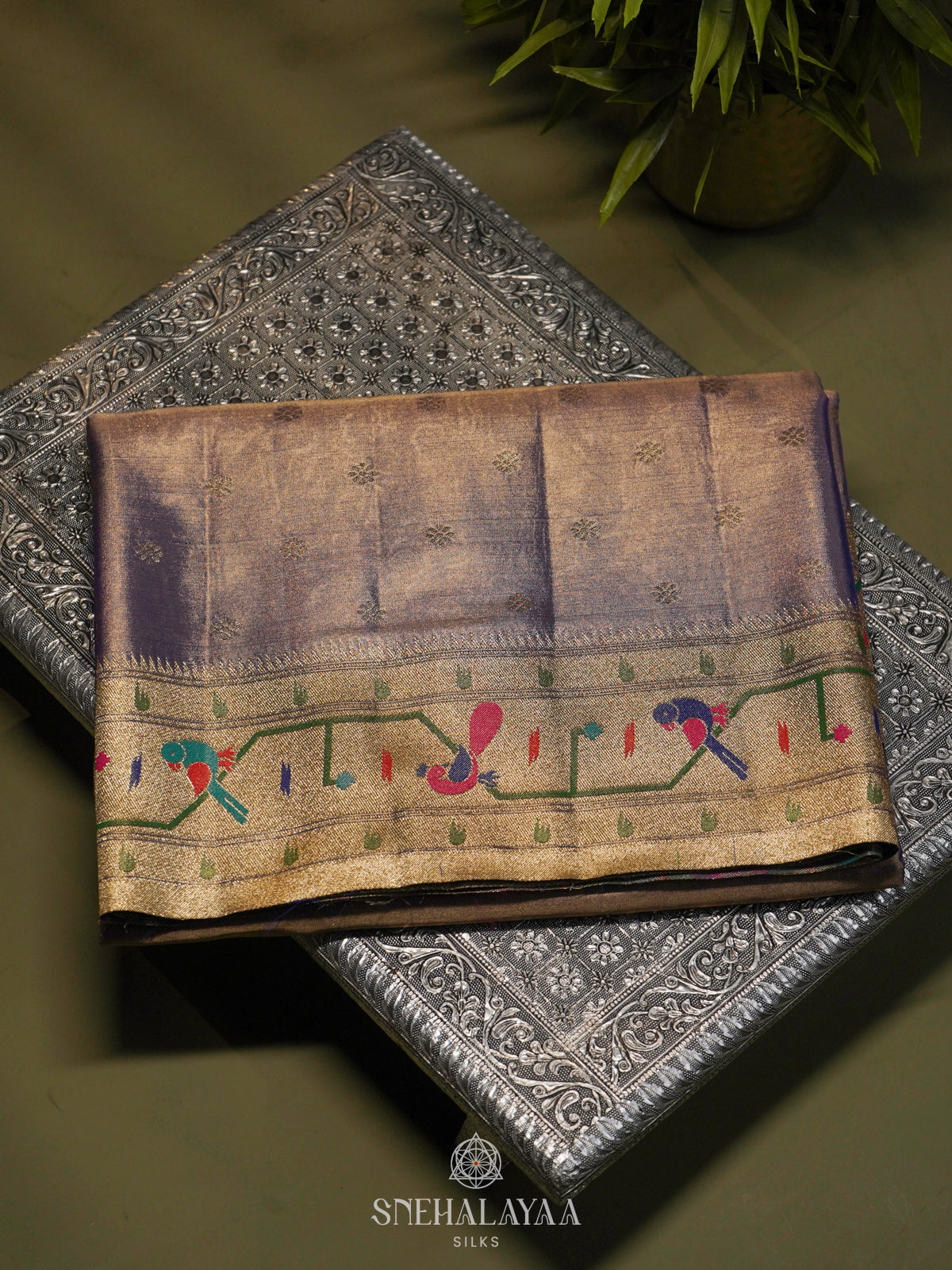 Lilac Tissue Paithani Saree