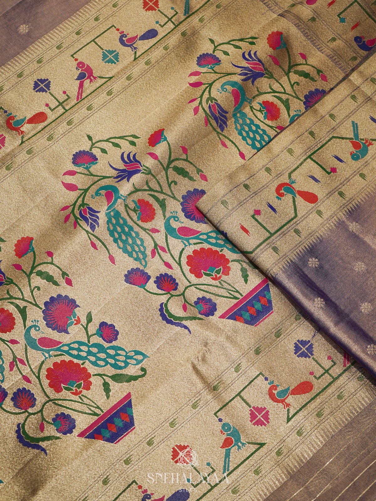 Lilac Tissue Paithani Saree