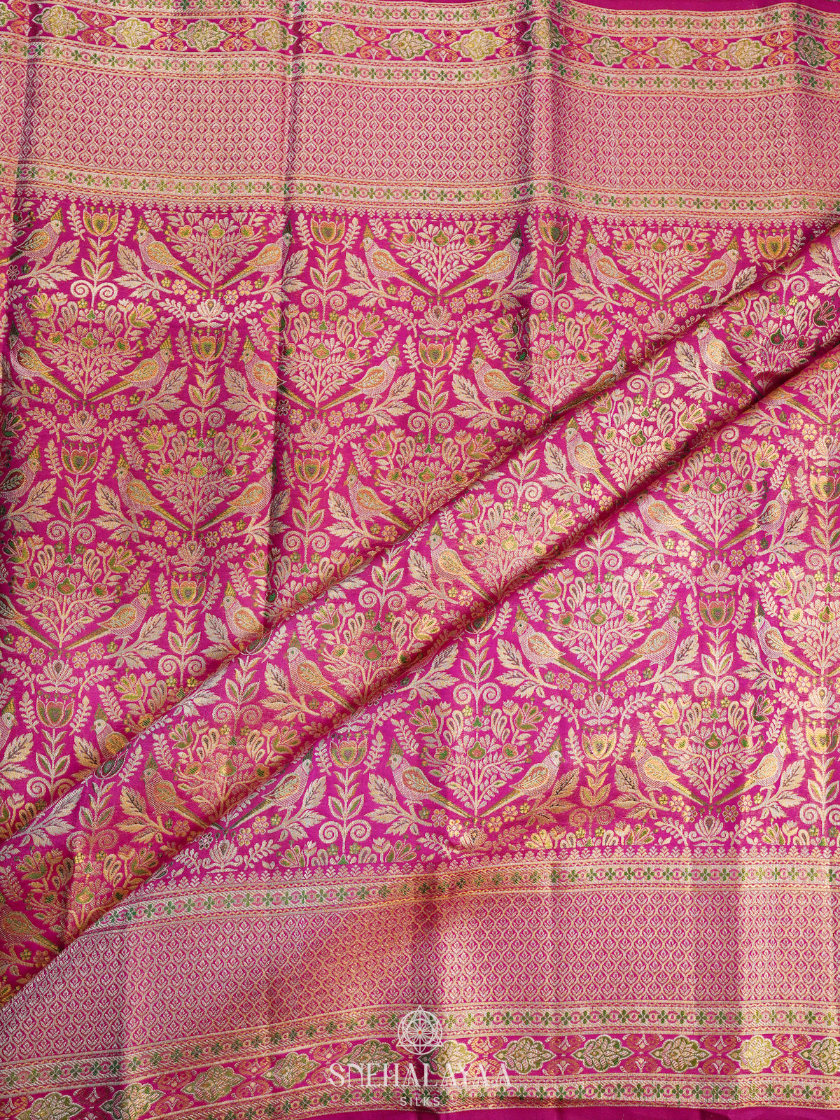 Pink Kanjivaram Silk Saree