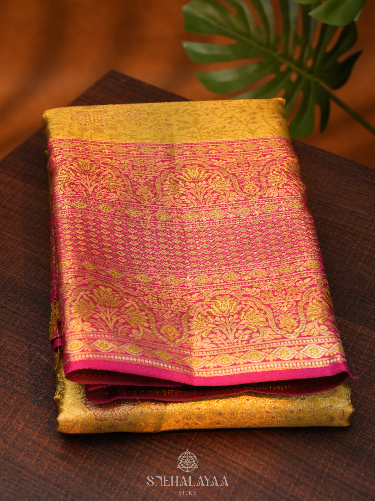 Lime Green Kanjivaram Silk Saree