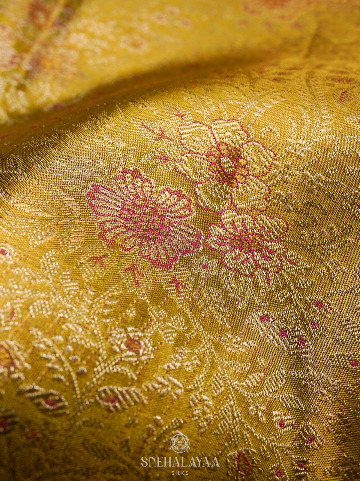 Lime Green Kanjivaram Silk Saree