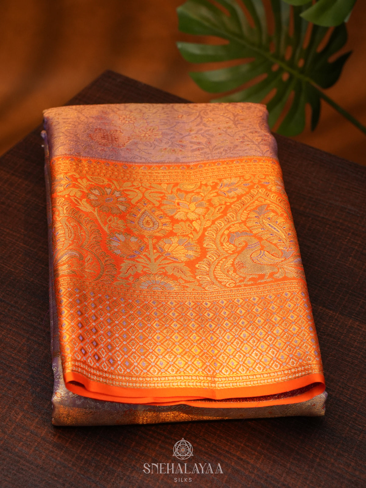 Lilac Kanjivaram Silk Saree