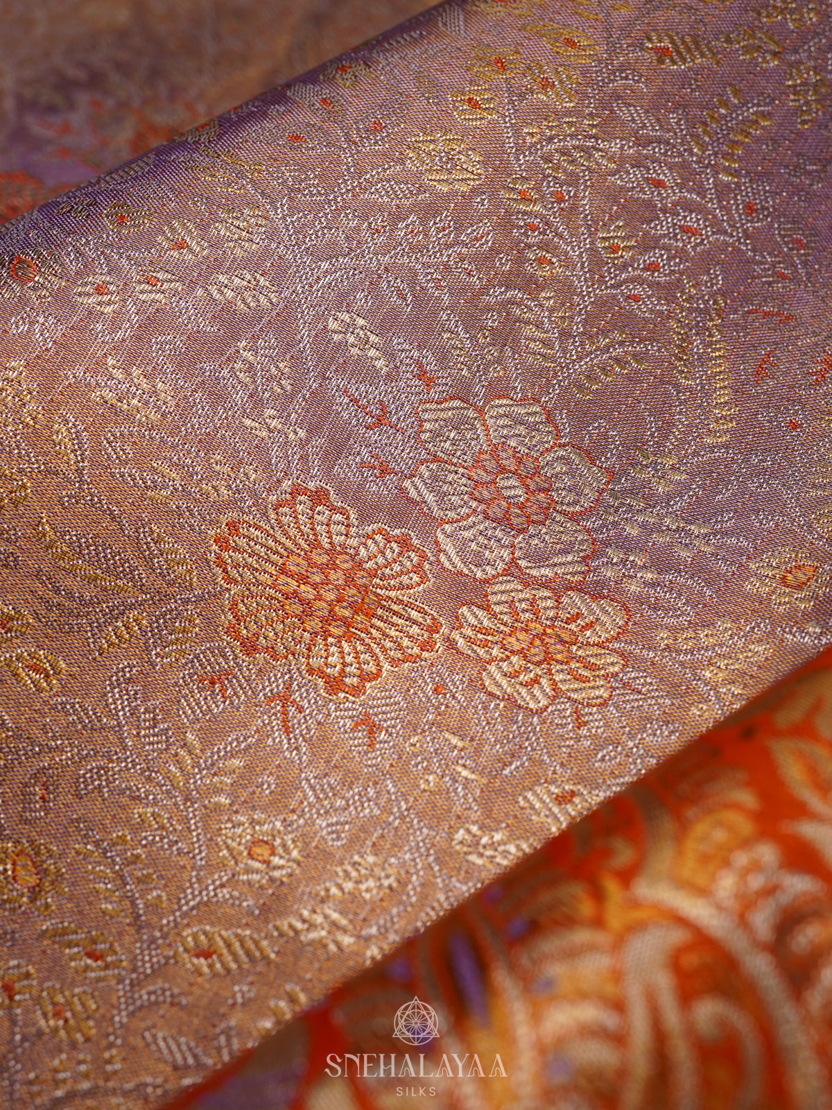 Lilac Kanjivaram Silk Saree
