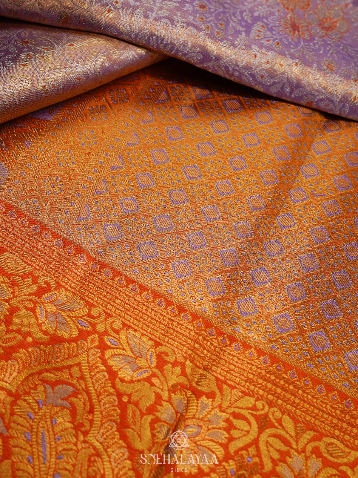 Lilac Kanjivaram Silk Saree