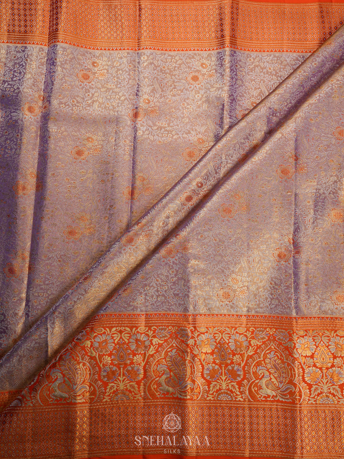 Lilac Kanjivaram Silk Saree