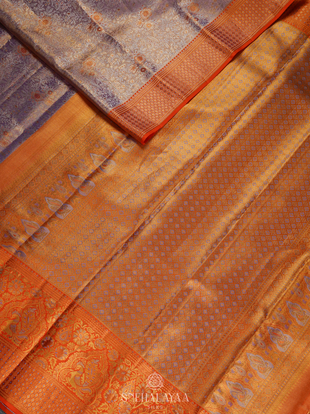 Lilac Kanjivaram Silk Saree