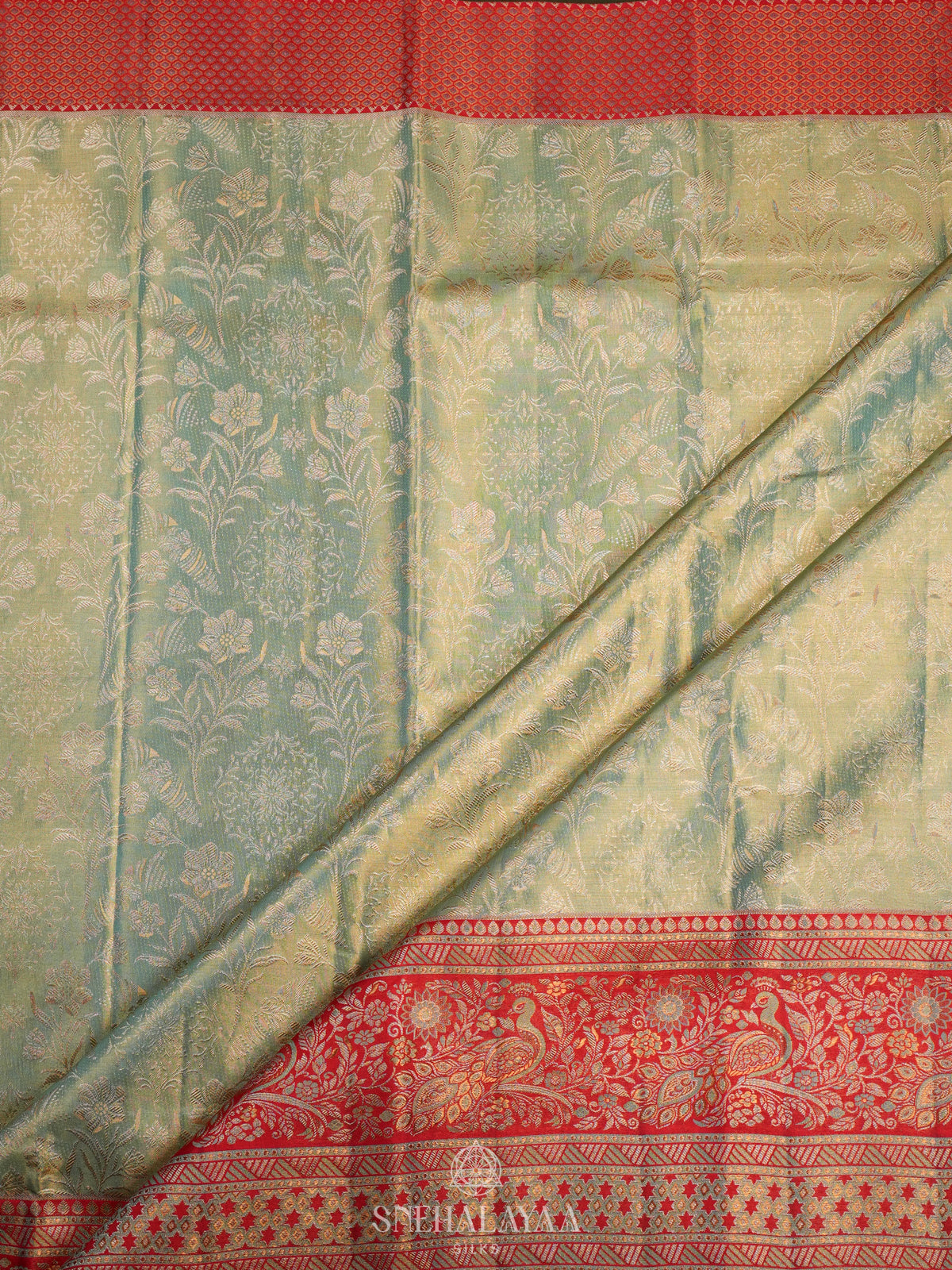 Pale Green Kanjivaram Silk Saree