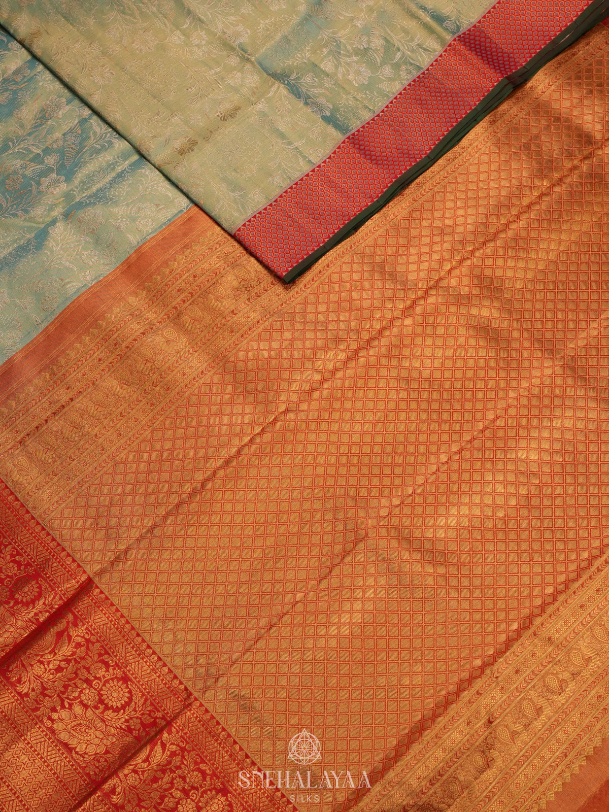 Pale Green Kanjivaram Silk Saree