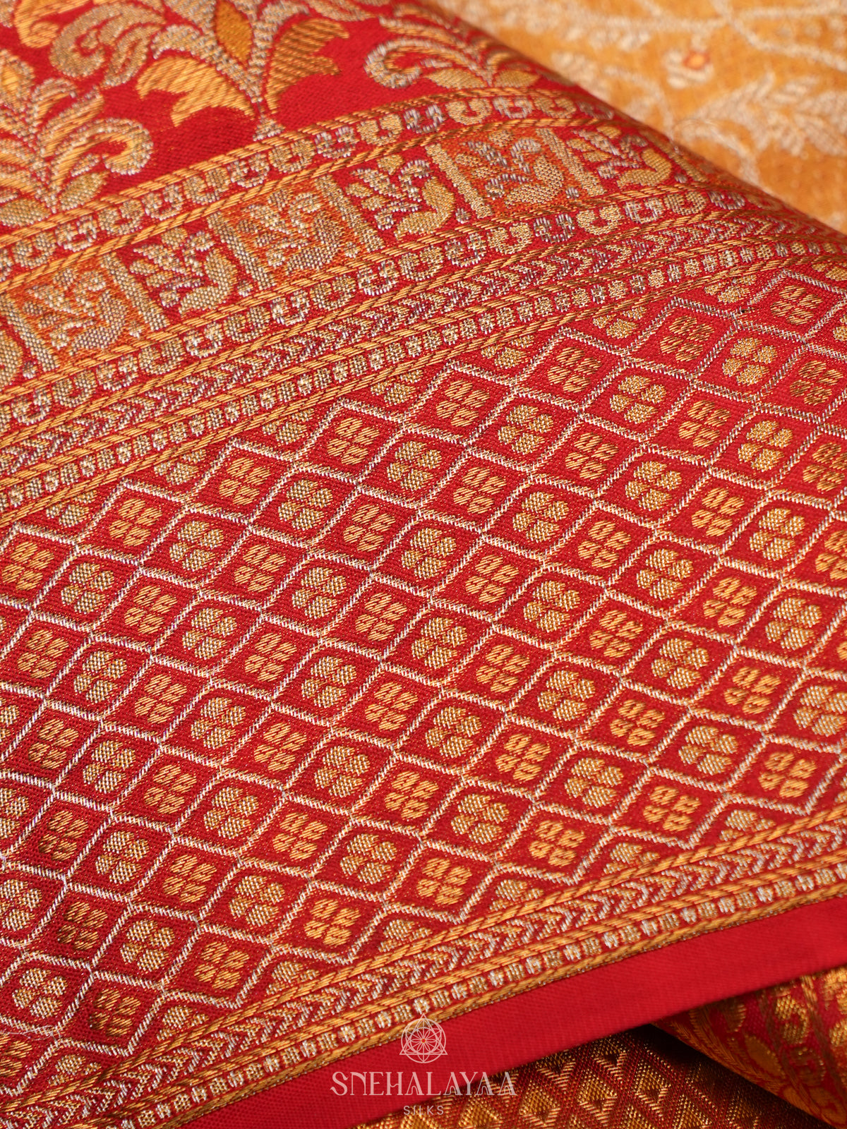 Golden Yellow Kanjivaram Silk Saree