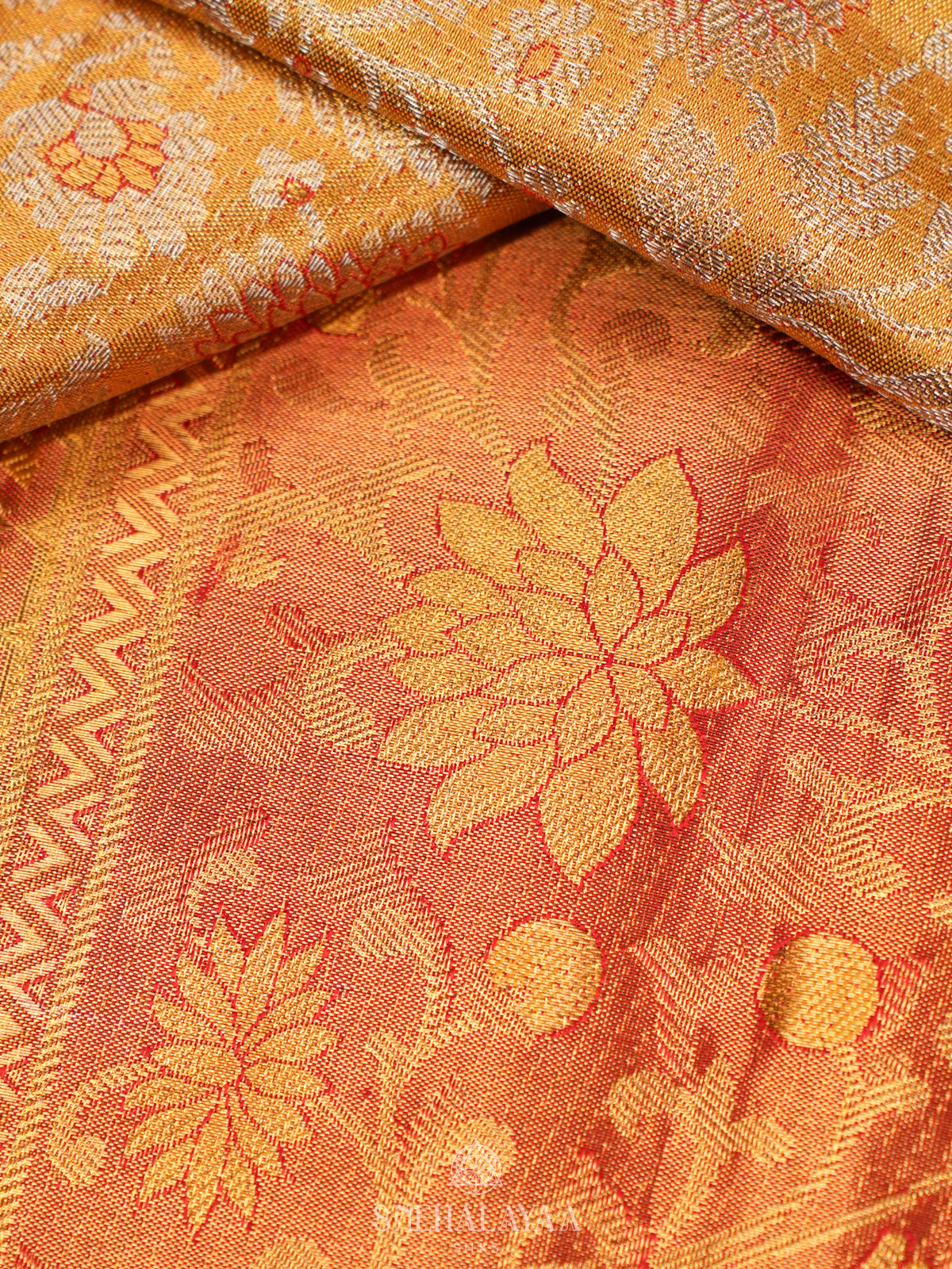 Golden Yellow Kanjivaram Silk Saree