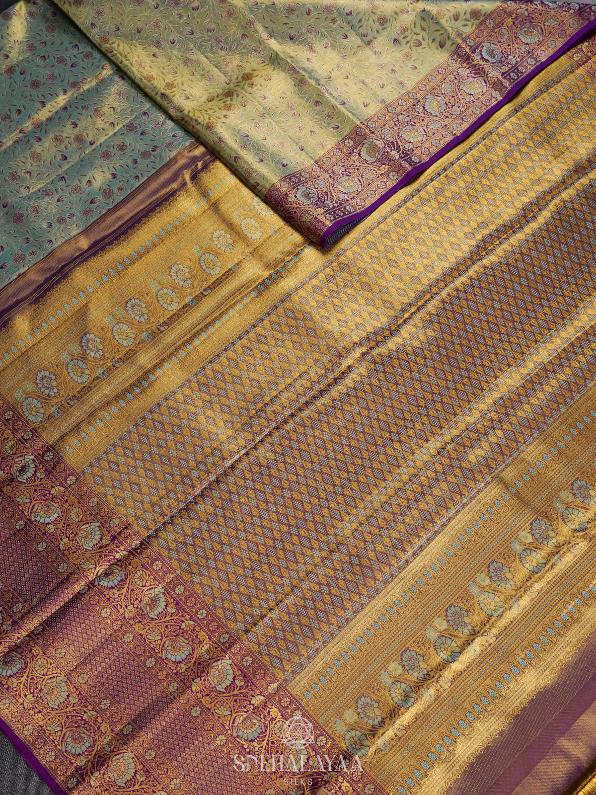 Pale Green Kanjivaram Silk Saree