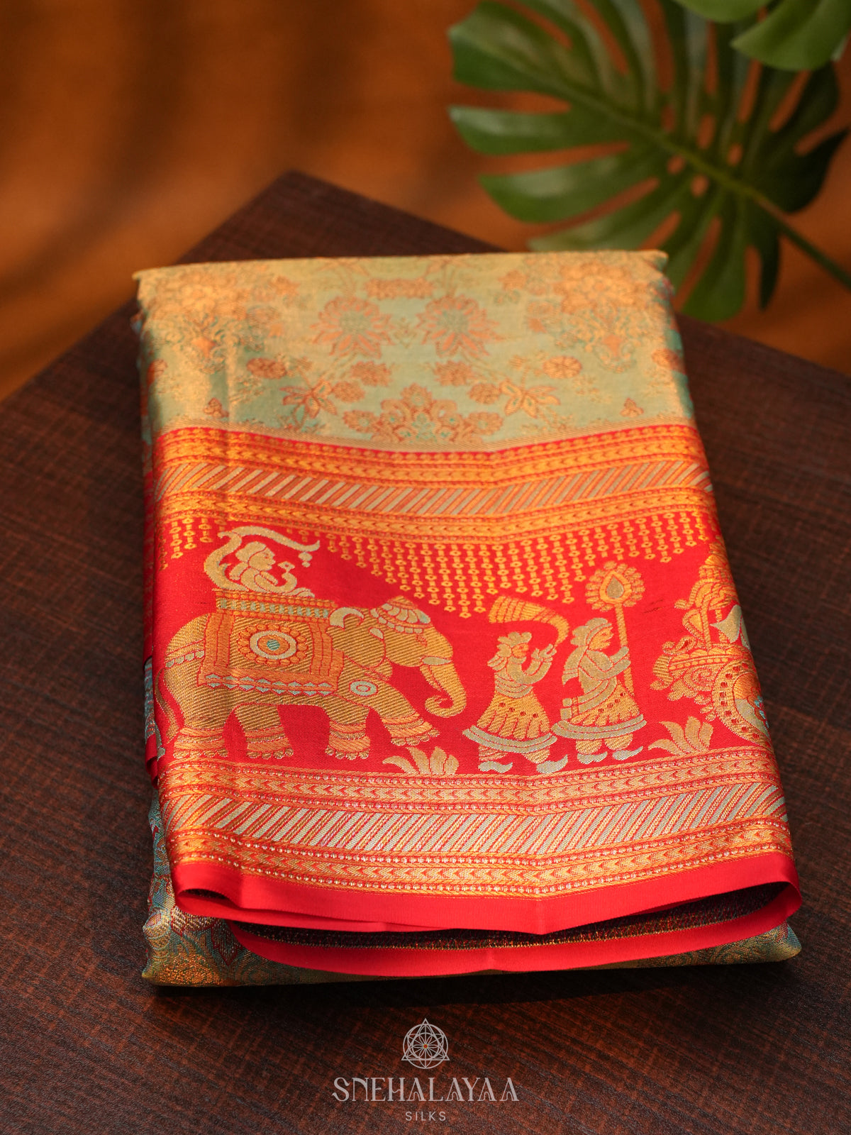 Pale Green Kanjivaram Silk Saree