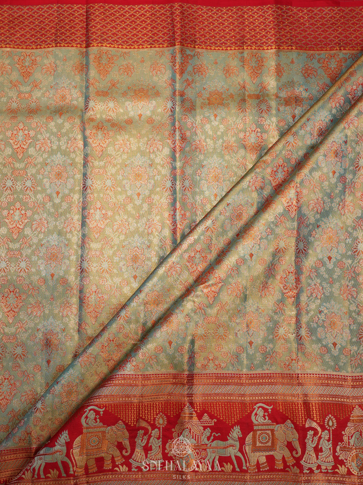 Pale Green Kanjivaram Silk Saree