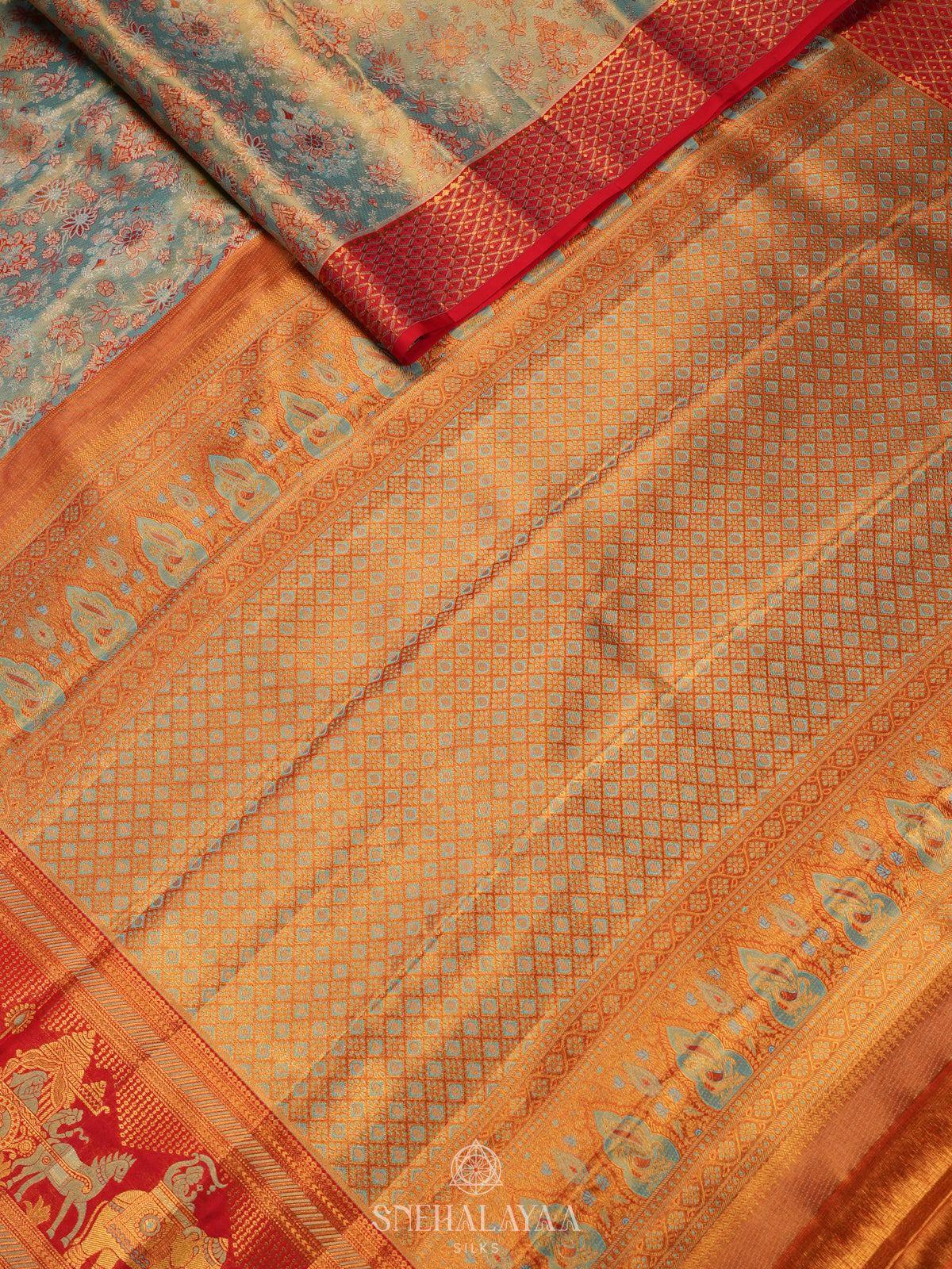 Pale Green Kanjivaram Silk Saree