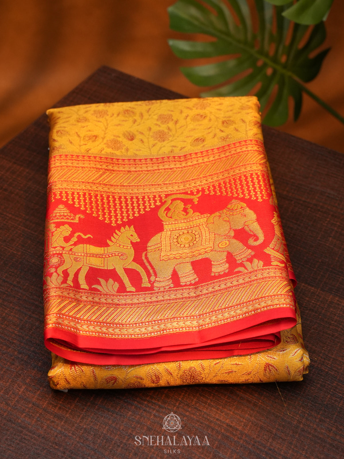 Mango Yellow Kanjivaram Silk Saree
