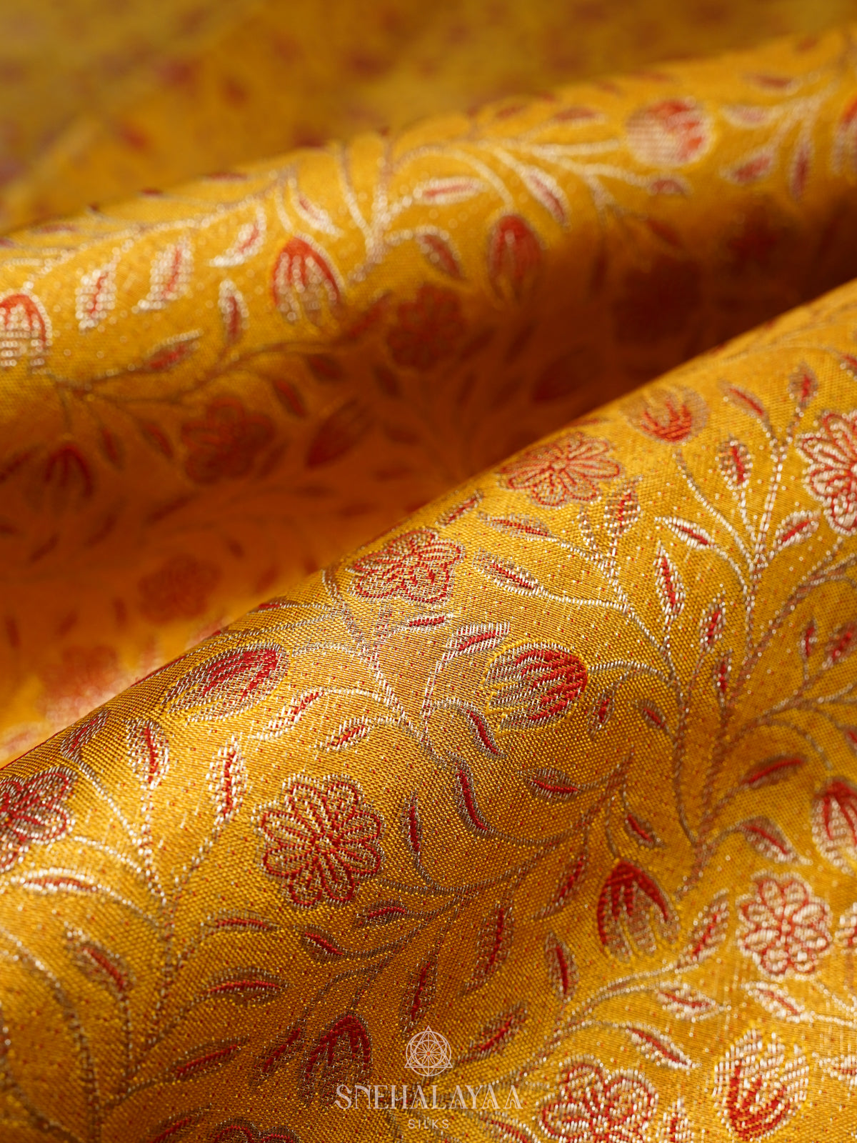 Mango Yellow Kanjivaram Silk Saree