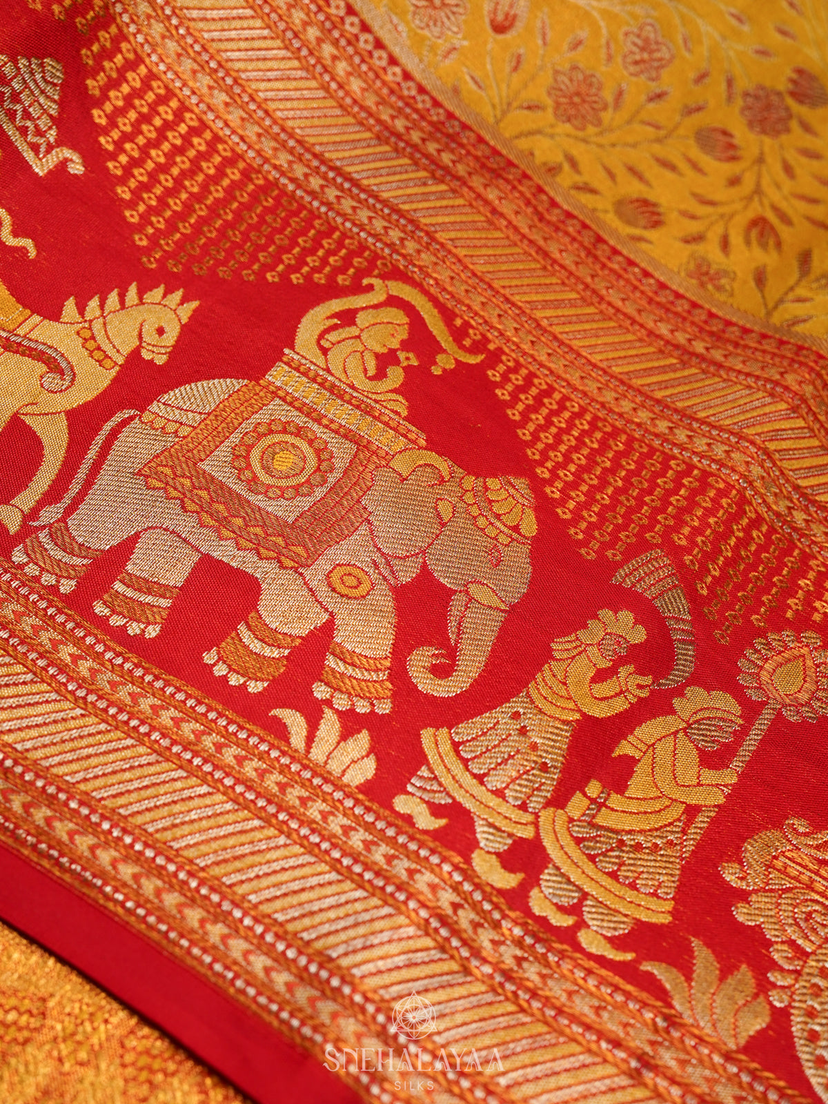 Mango Yellow Kanjivaram Silk Saree