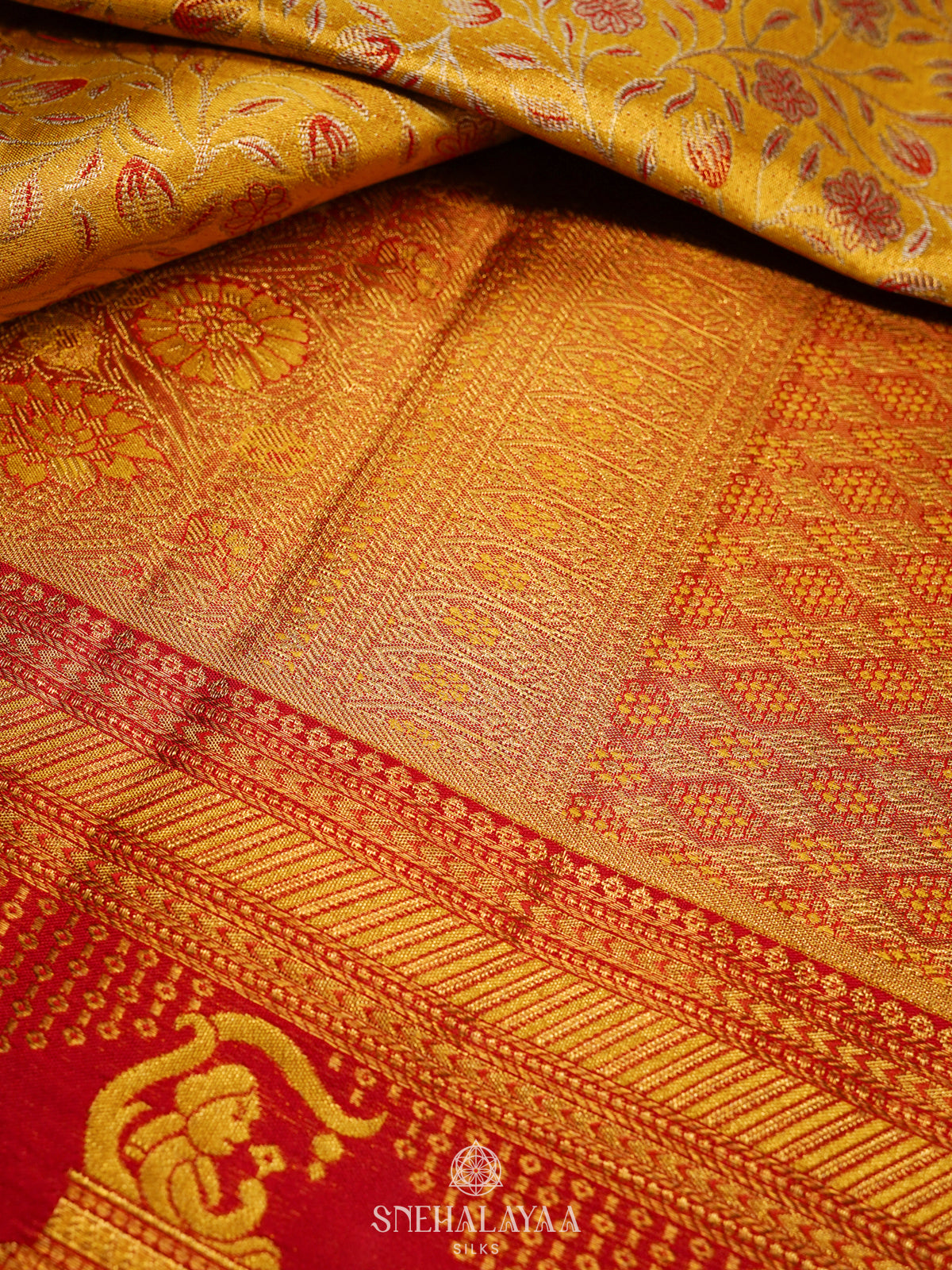 Mango Yellow Kanjivaram Silk Saree