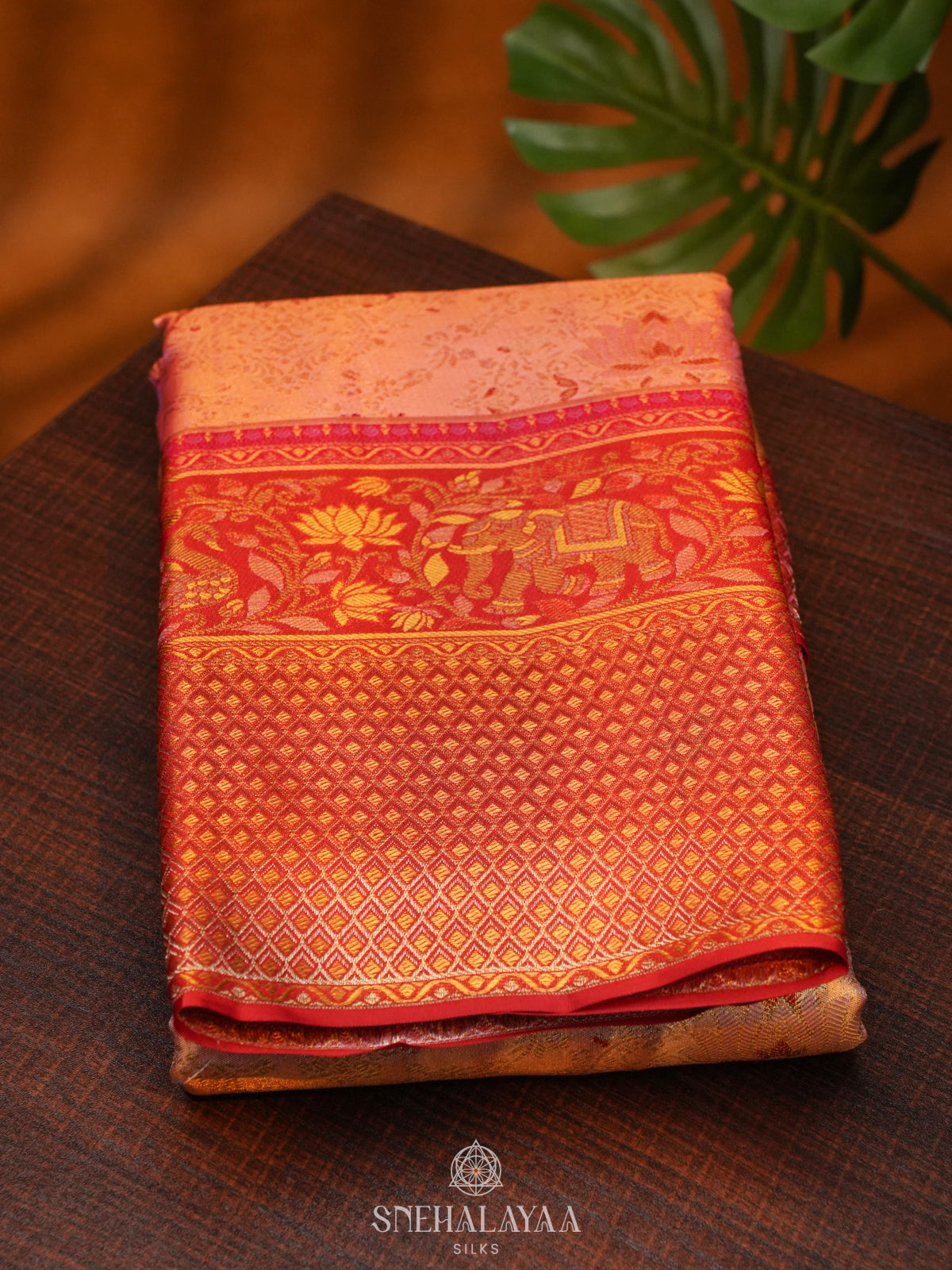 Rose Pink Kanjivaram Silk Saree