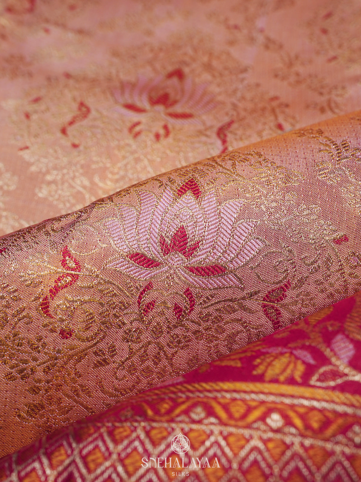 Rose Pink Kanjivaram Silk Saree