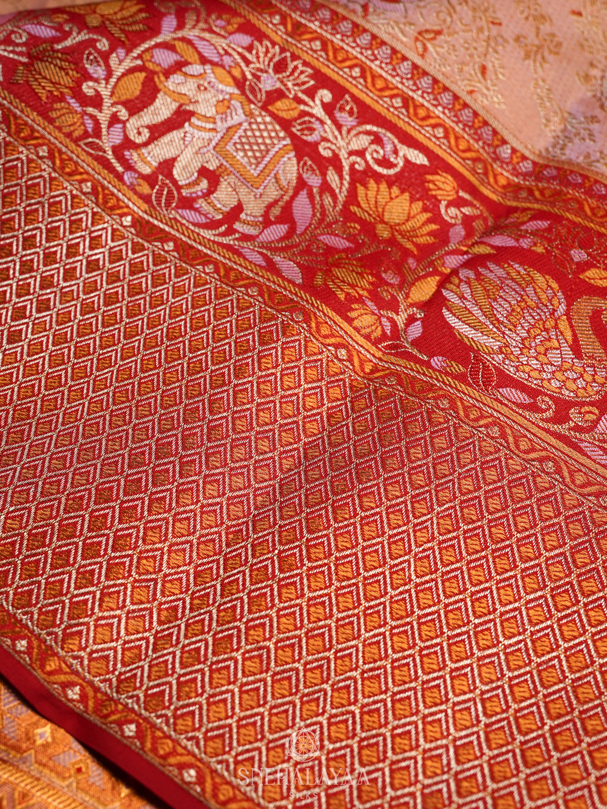 Rose Pink Kanjivaram Silk Saree