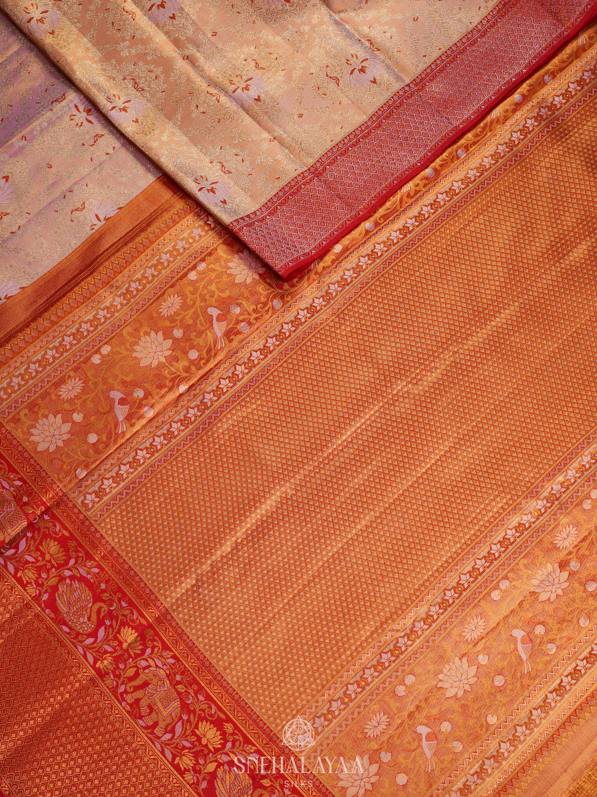 Rose Pink Kanjivaram Silk Saree