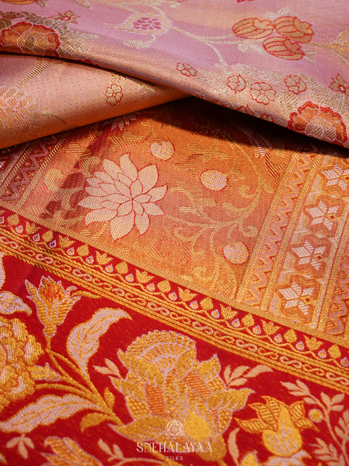 Rose Pink Kanjivaram Silk Saree