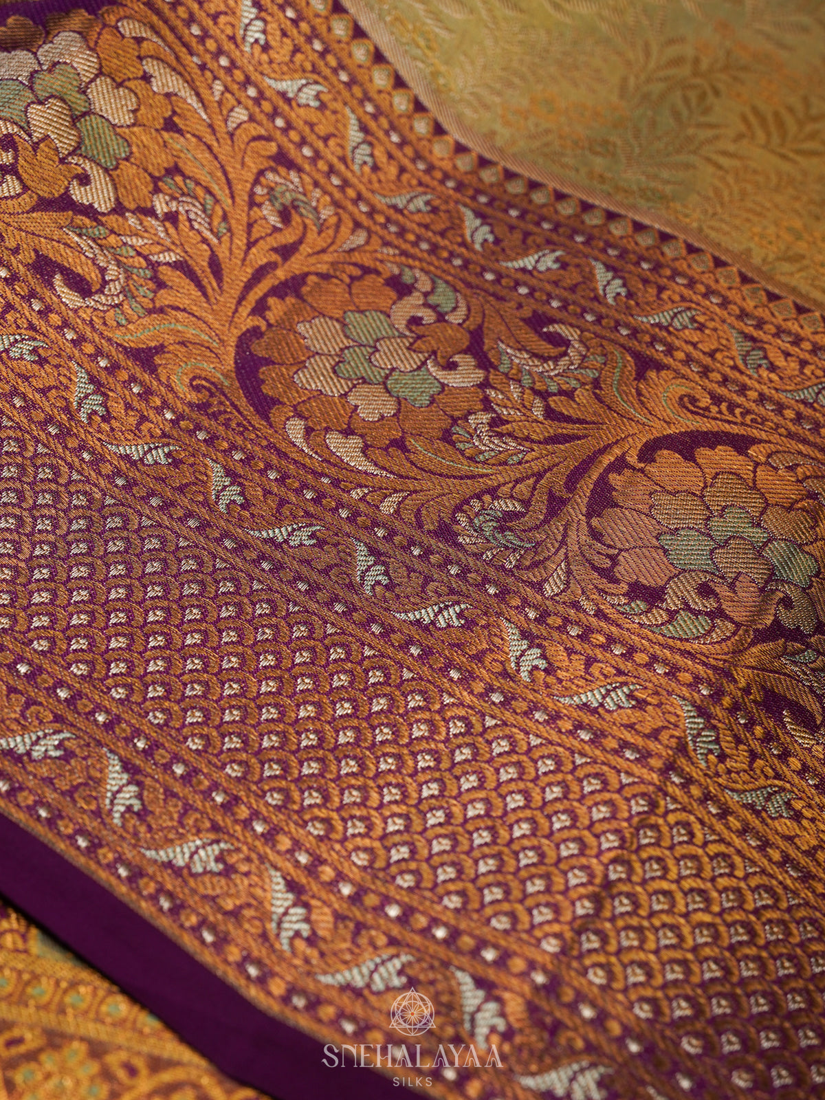 Lime Green Kanjivaram Silk Saree