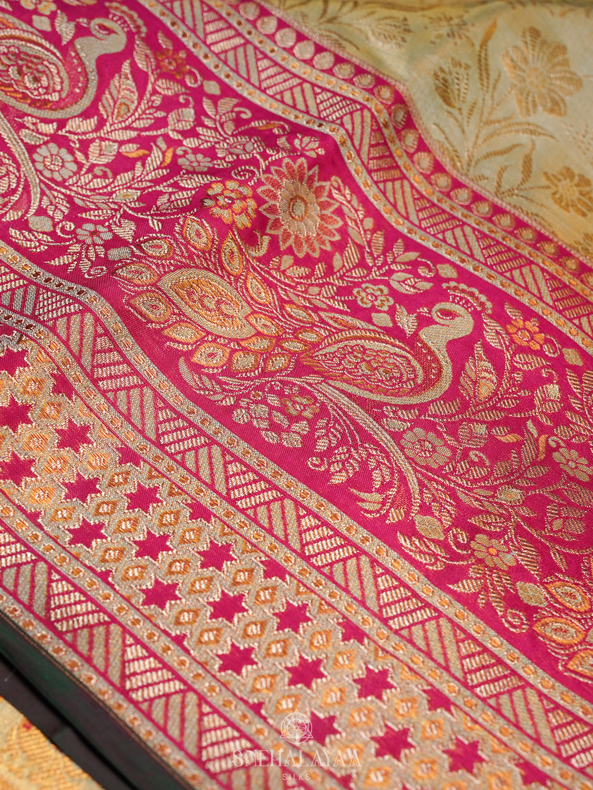 Lime Green Kanjivaram Silk Saree