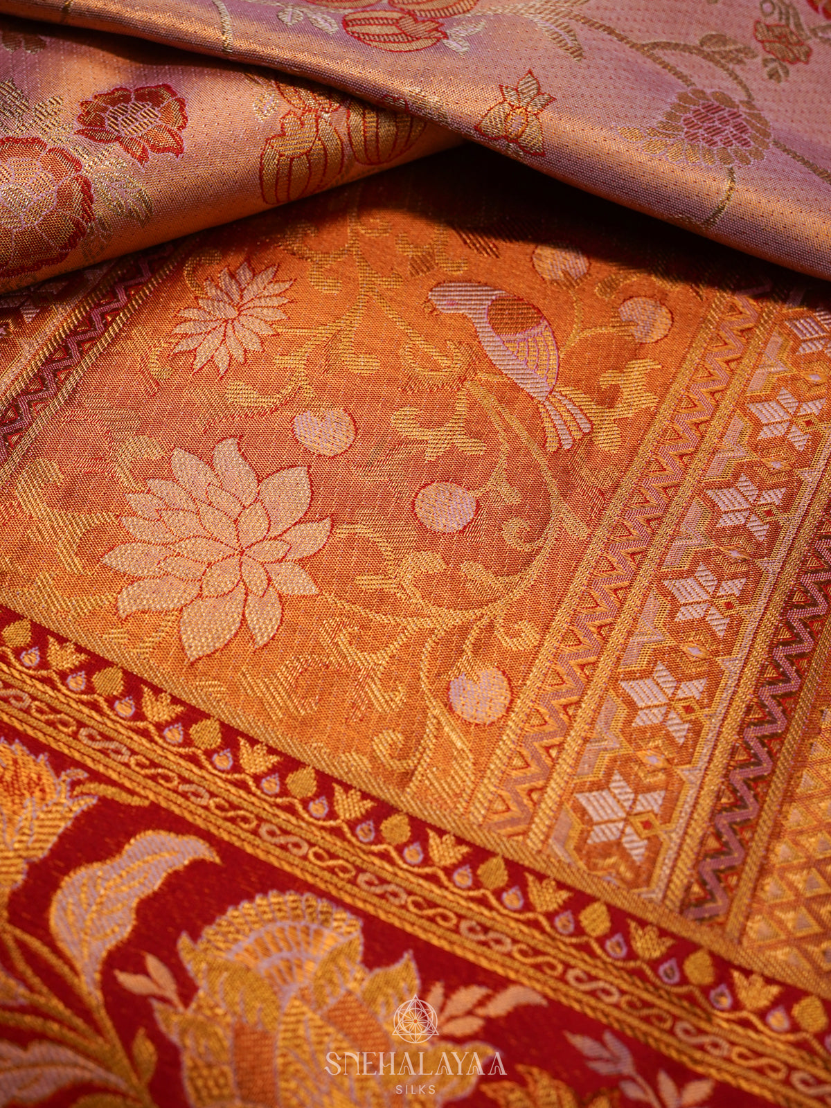 Pink Kanjivaram Silk Saree