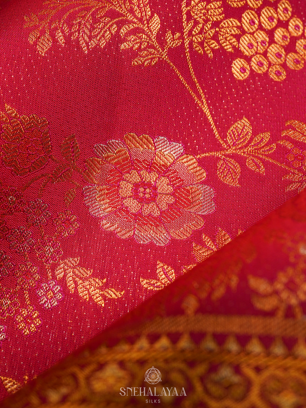 Ruby Red Kanjivaram Silk Saree