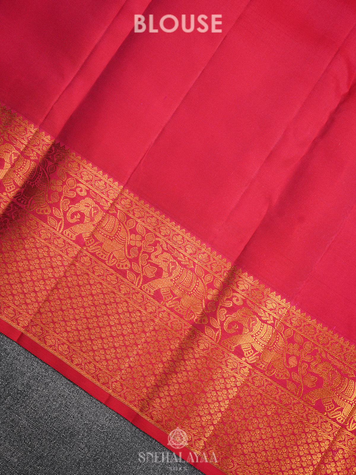Ruby Red Kanjivaram Silk Saree