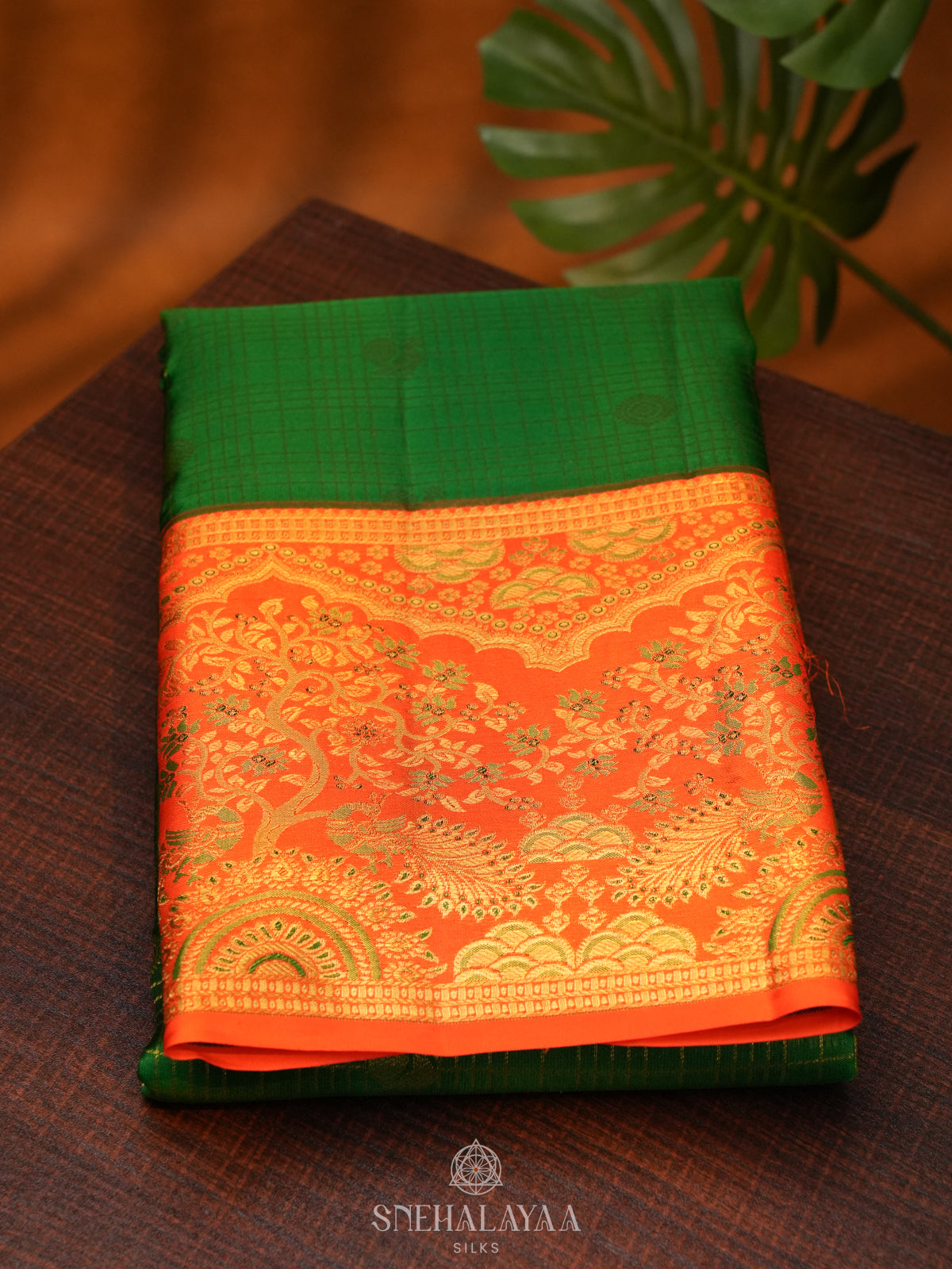 Emerald Green Kanjivaram Silk Saree