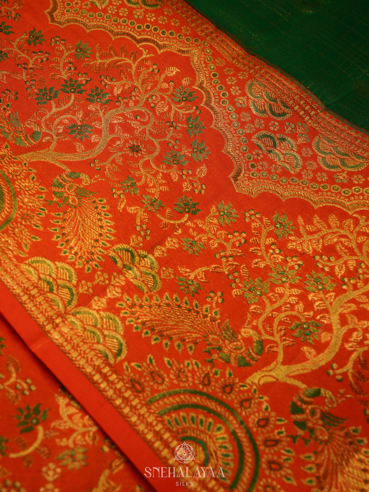 Emerald Green Kanjivaram Silk Saree