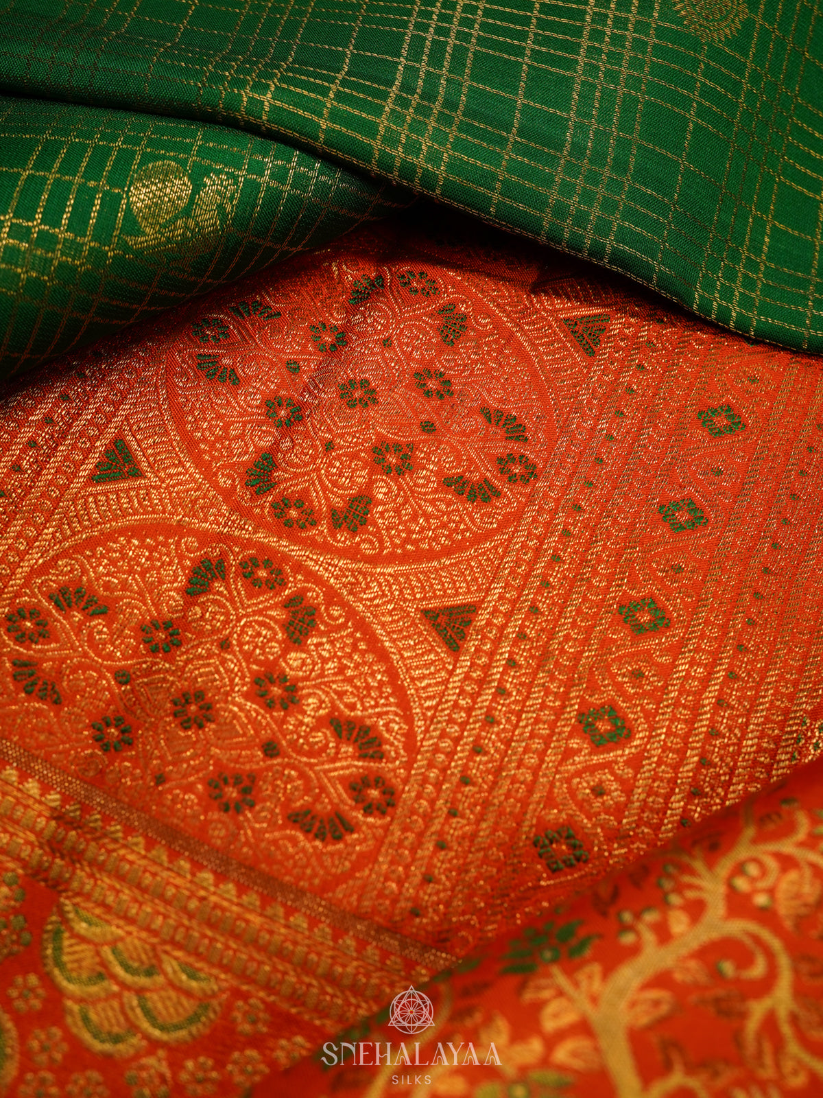 Emerald Green Kanjivaram Silk Saree