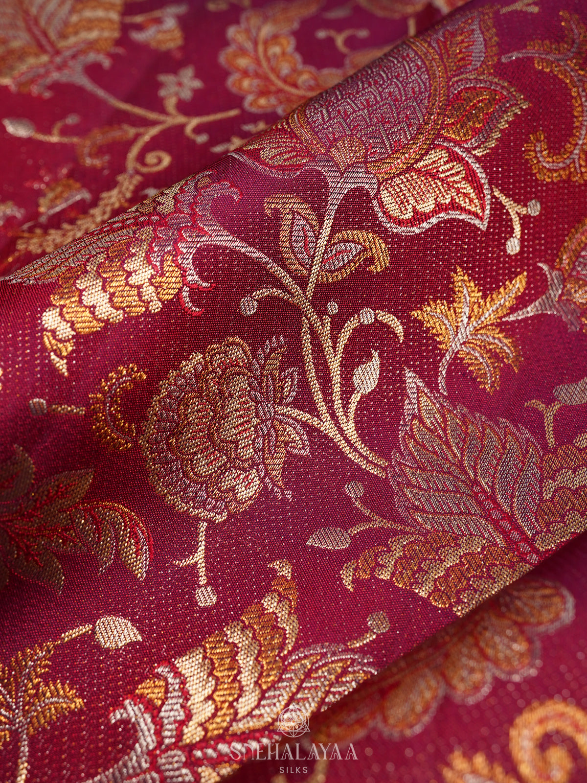 Maroon Kanjivaram Silk Saree