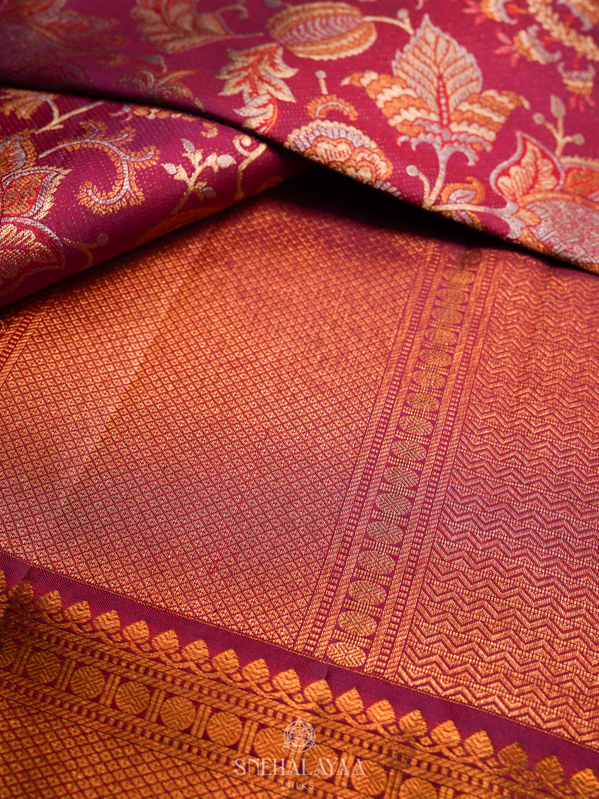 Maroon Kanjivaram Silk Saree