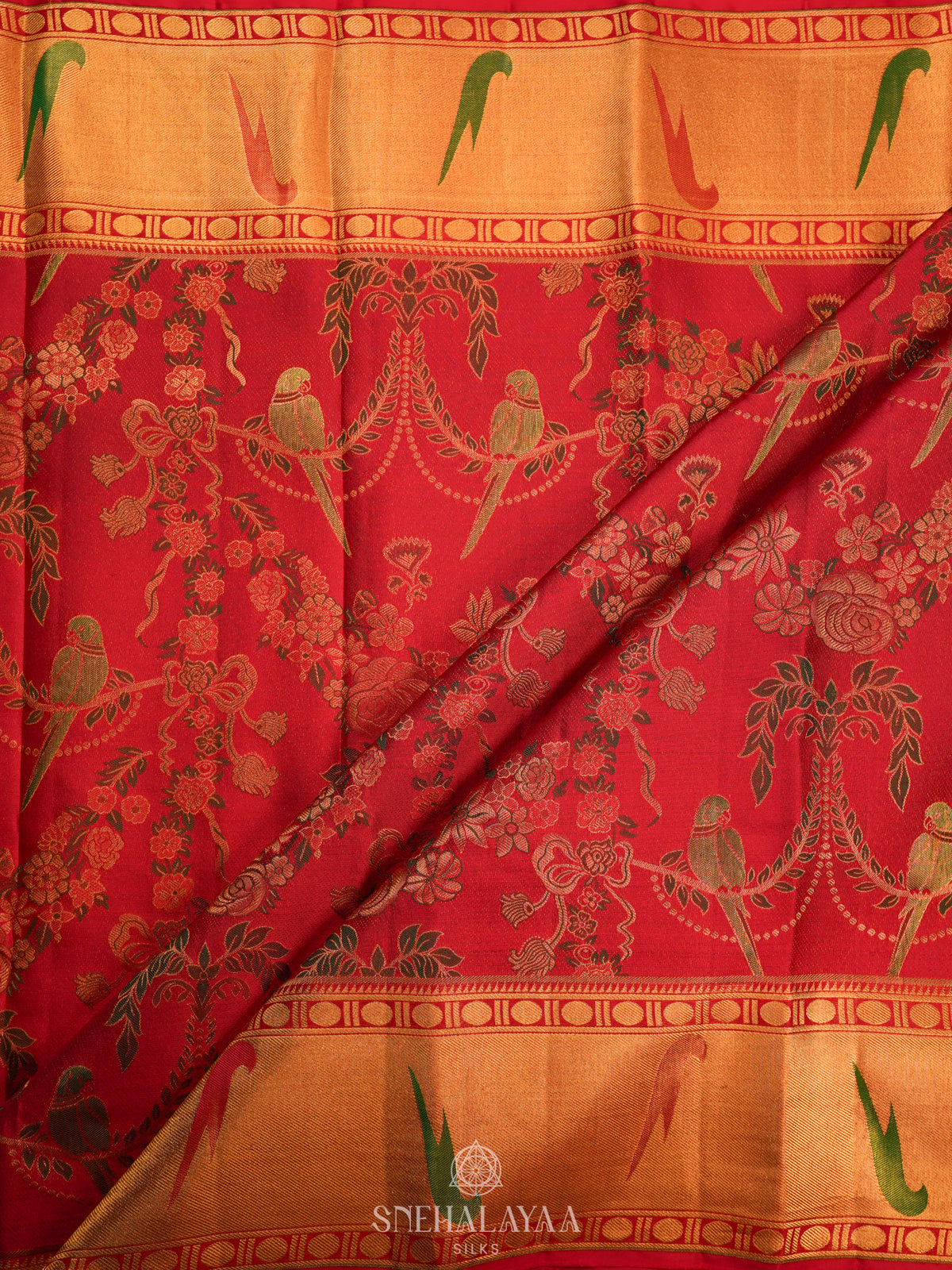 Red Kanjivaram Silk Saree