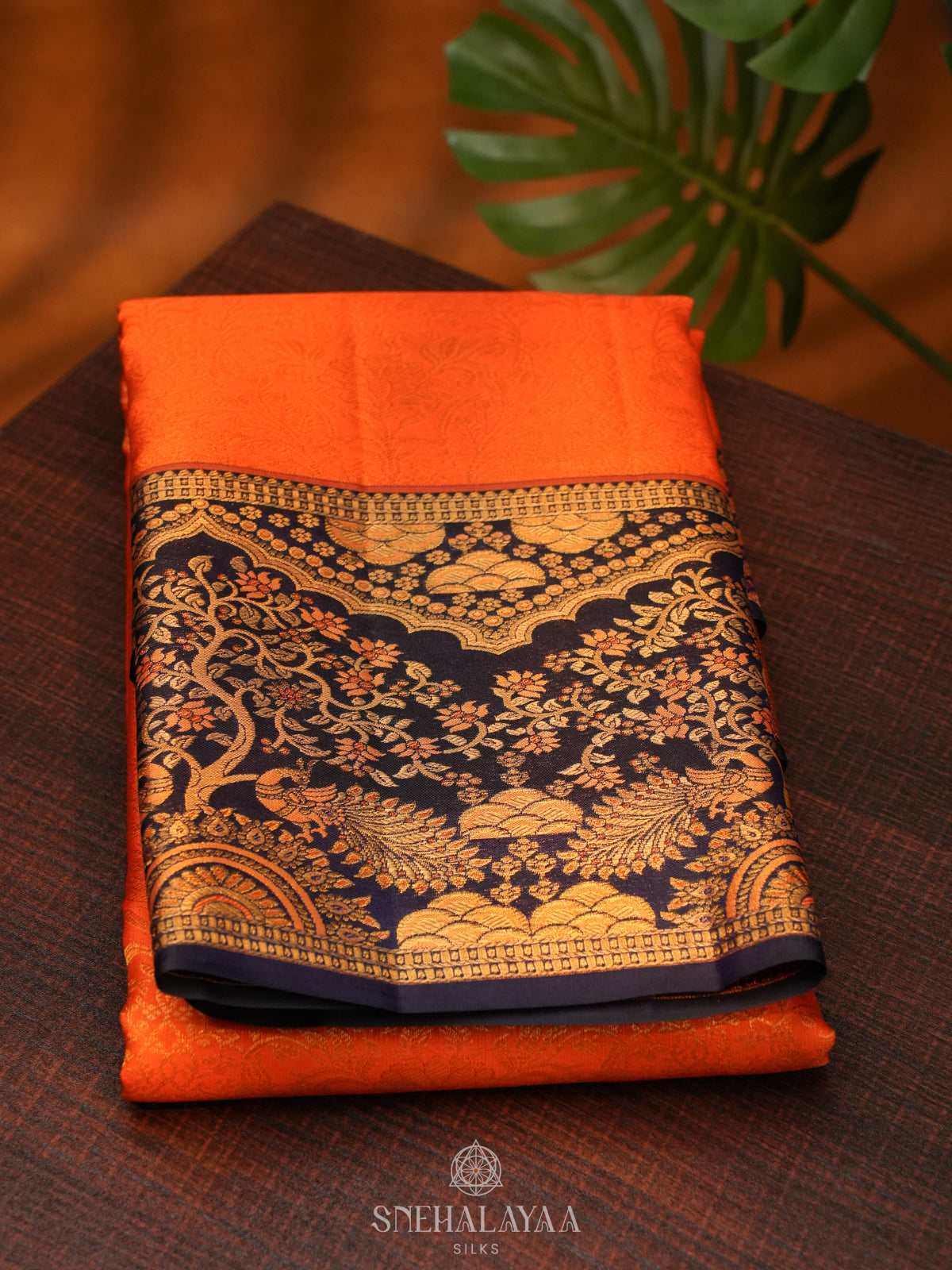 Orange Kanjivaram Silk Saree