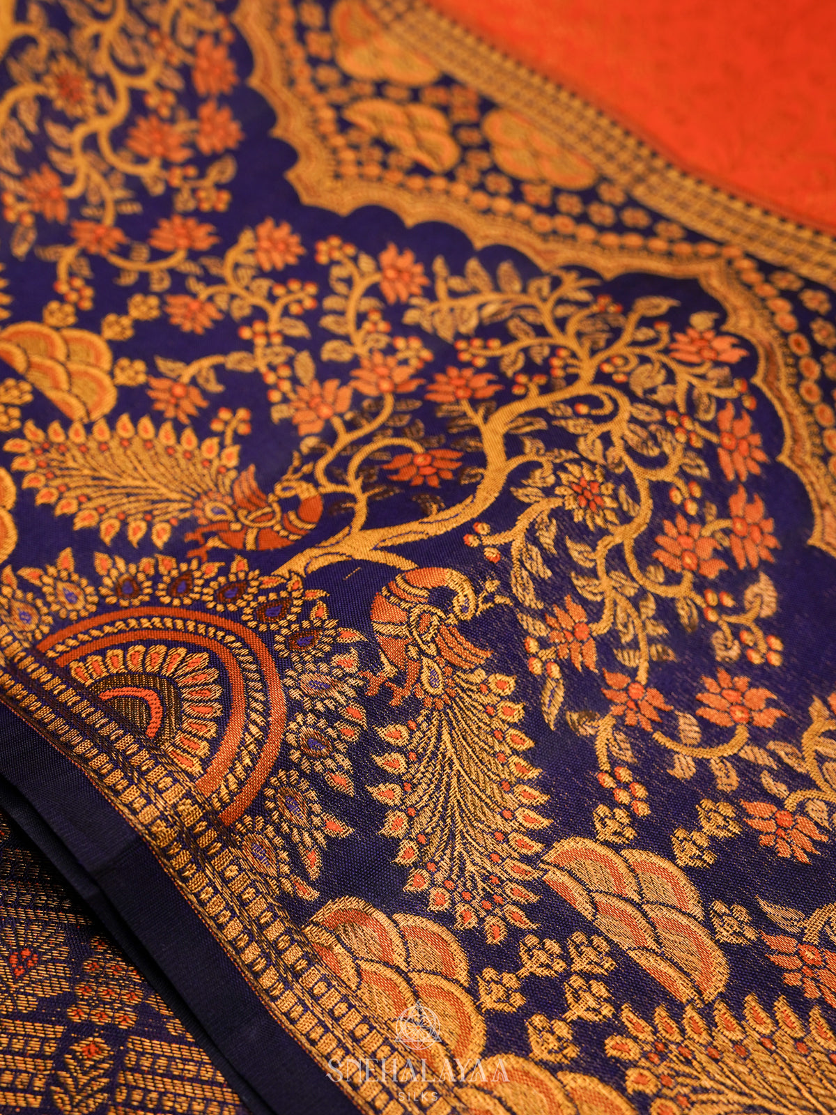 Orange Kanjivaram Silk Saree