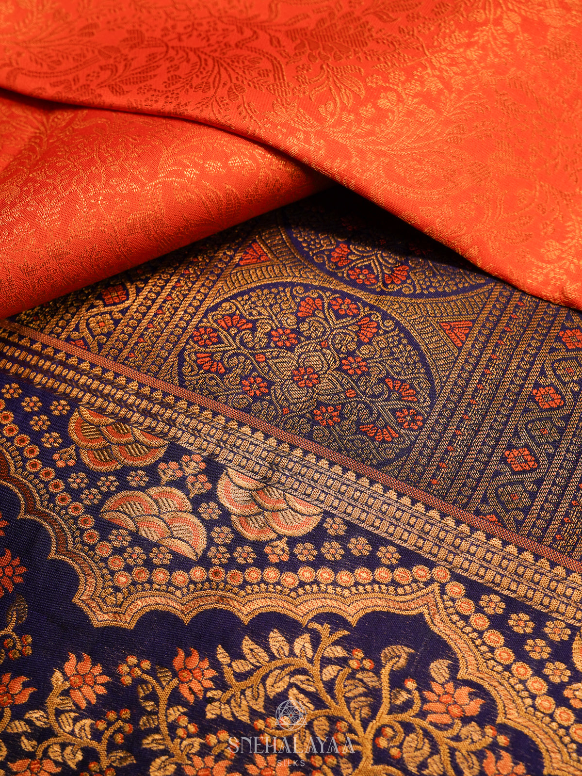 Orange Kanjivaram Silk Saree