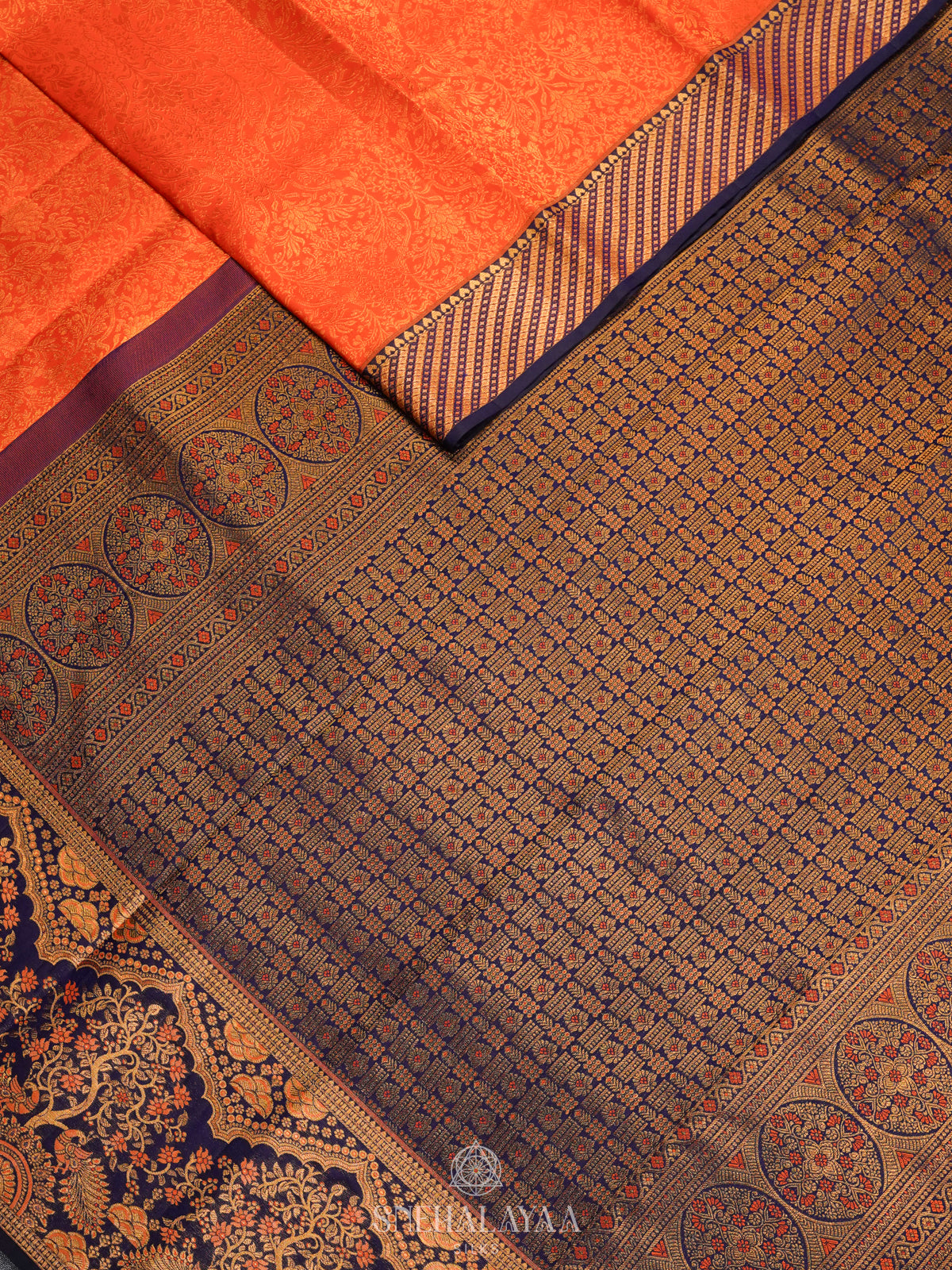 Orange Kanjivaram Silk Saree