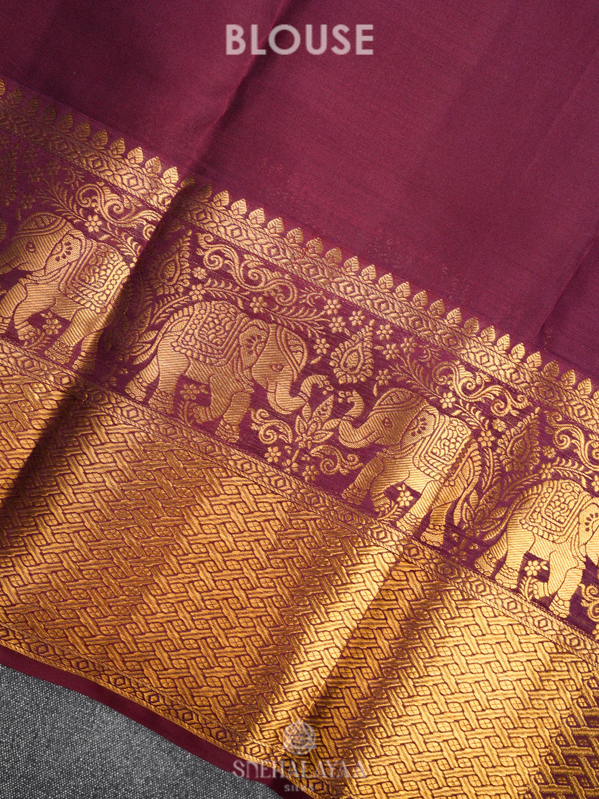 Burgundy Kanjivaram Silk Saree