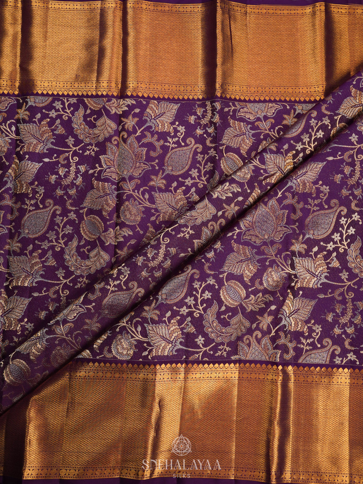 Purple Kanjivaram Silk Saree
